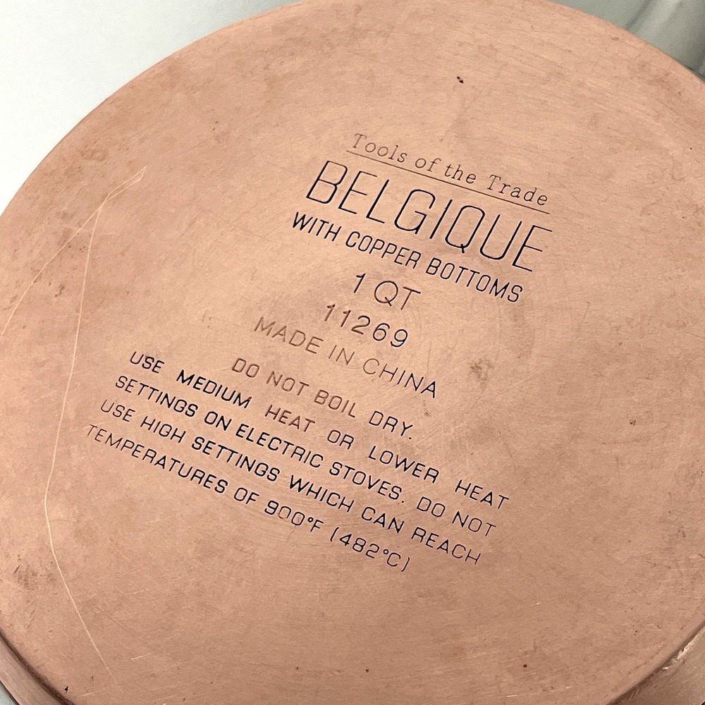 Belgique Stainless Steel Sauce Pans 1 qt & 3 qt Vented Lid Copper Bottom - Picture 10 of 16